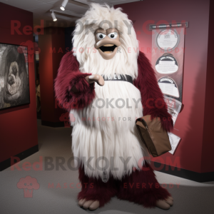 Maroon Yeti maskot drakt...