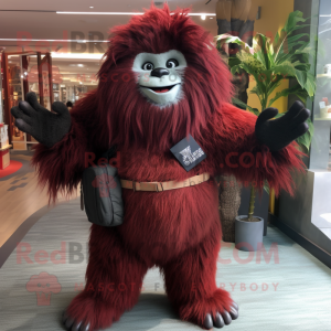 Lavender Yeti mascot costume character dressed with a Capri Pants and  Cufflinks - Mascot Costumes -  Sizes L (175-180CM)