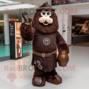 Brown Guinness mascot costume character dressed with a Romper and Handbags