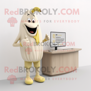 Beige banaan mascotte...