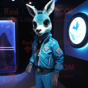 Cyan Deer mascotte kostuum...