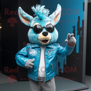 Cyan Deer mascotte kostuum...