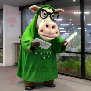 Green Jersey Cow mascotte...