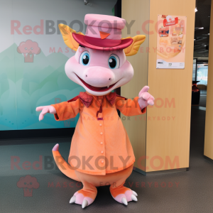 Peach Dragon maskot drakt...