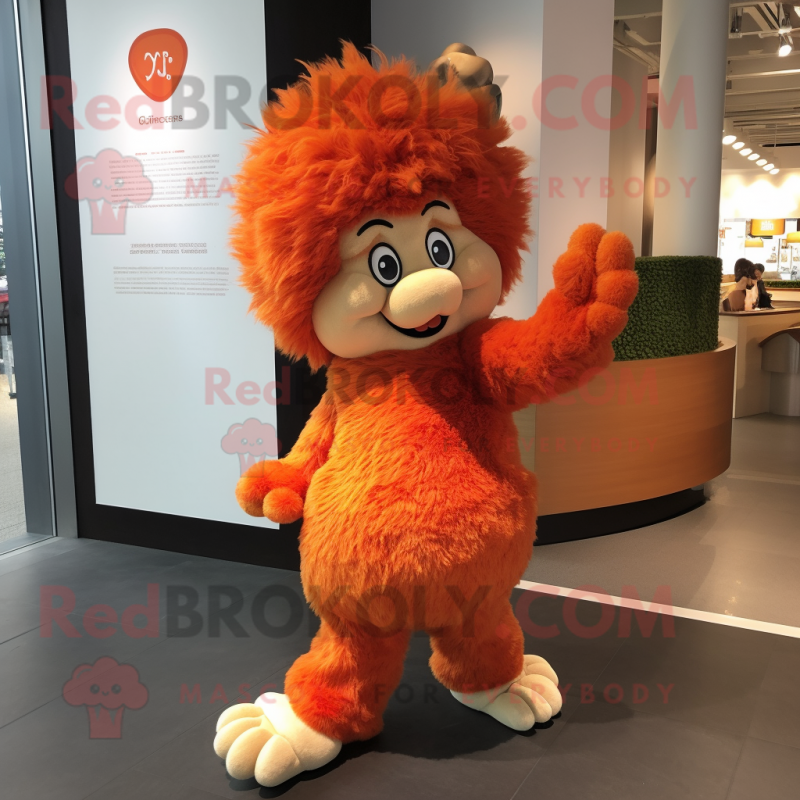 Orange Chicken Parmesan mascot costume character dressed with a Jeggings and Hairpins Orange Chicken Parmesan mascot costume character dressed with a Jeggings and Hairpins