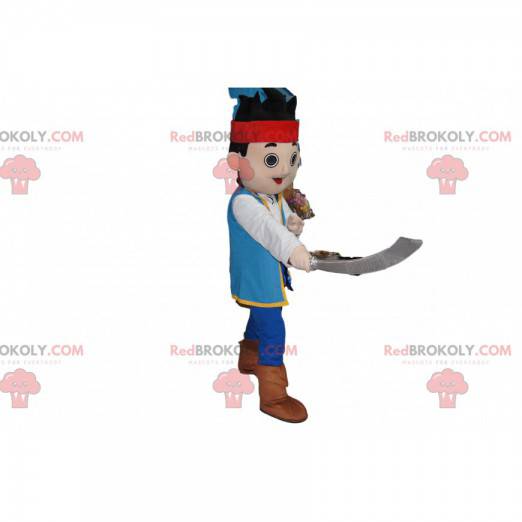 Kleines Piratenmaskottchen mit einem Schwert - Redbrokoly.com