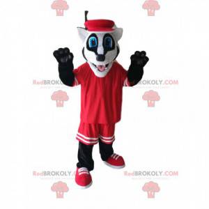 Sjov grævling maskot med rødt sportstøj - Redbrokoly.com