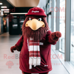 Maroon Chief mascot costume character dressed with a Button-Up Shirt and Scarves