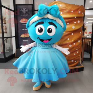 Cyan Bagels maskot drakt...