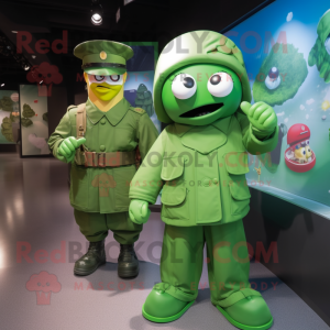 Grøn Soldier maskot kostume...