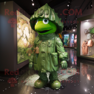 Grøn Soldier maskot kostume...