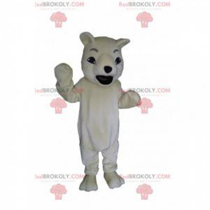 Mascote do urso polar rujir. Fantasia de urso polar -