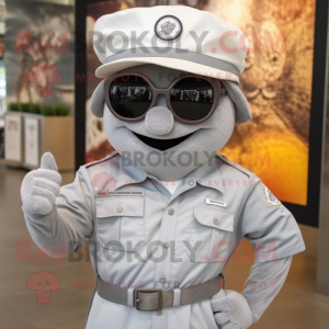 Grey Fire Fighter maskot...