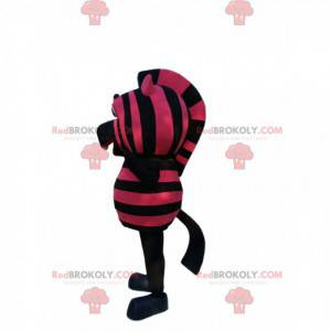 Mascote pequena zebra preta e fúcsia. Fantasia de zebra -