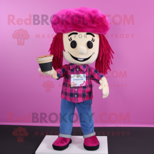 Magenta Pop Corn mascotte...