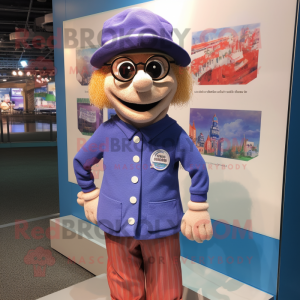 nan But mascot costume character dressed with a Henley Tee and Hat pins