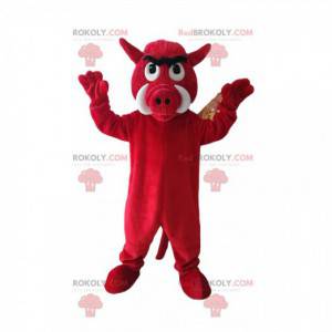 Mascot jabalí rojo agresivo. Traje de jabalí - Redbrokoly.com