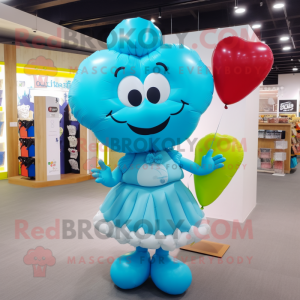 Cyan-herzförmige Ballon...
