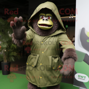 Olive Gorilla maskot kostym...