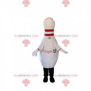 Mascote de boliche branco. Traje de boliche branco -