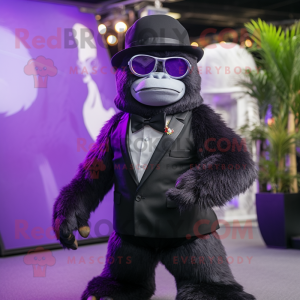 Lila Gorilla maskot kostym...