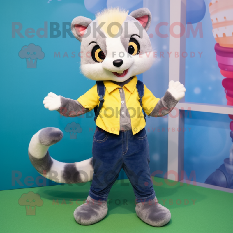nan Ferret mascot costume character dressed with a Jeggings and Cummerbunds nan Ferret mascot costume character dressed with a Jeggings and Cummerbunds