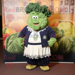 Navy Corned Beef And Cabbage mascot costume character dressed with a Sweater and Necklaces