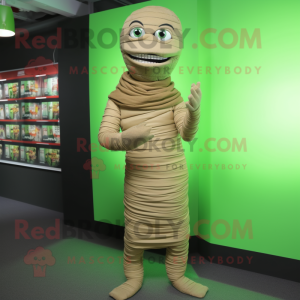 Grön Mummy maskot kostym...