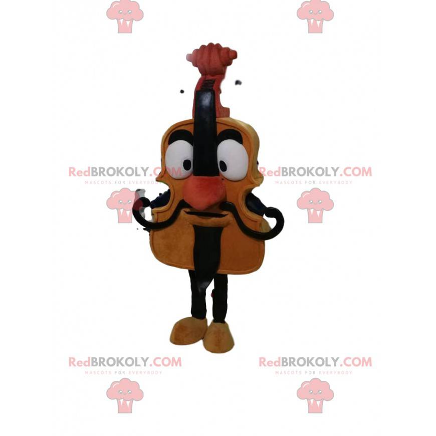 Mascote de violoncelo marrom com bigode fino - Redbrokoly.com Mascote de violoncelo marrom com bigode fino - Redbrokoly.com
