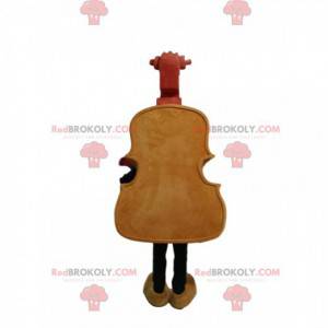 Mascote de violoncelo marrom com bigode fino - Redbrokoly.com