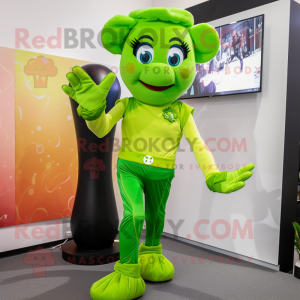 Limegrøn irsk danser maskot...