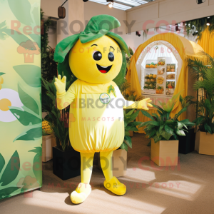 Lemon Yellow Tomato mascot costume character dressed with a Romper and Earrings