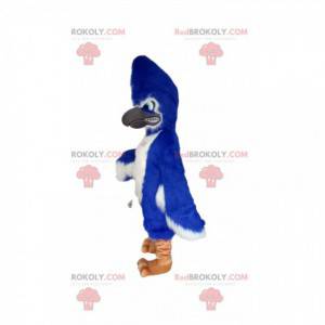 Mascotte dell'aquila blu fiammeggiante. Costume da aquila -