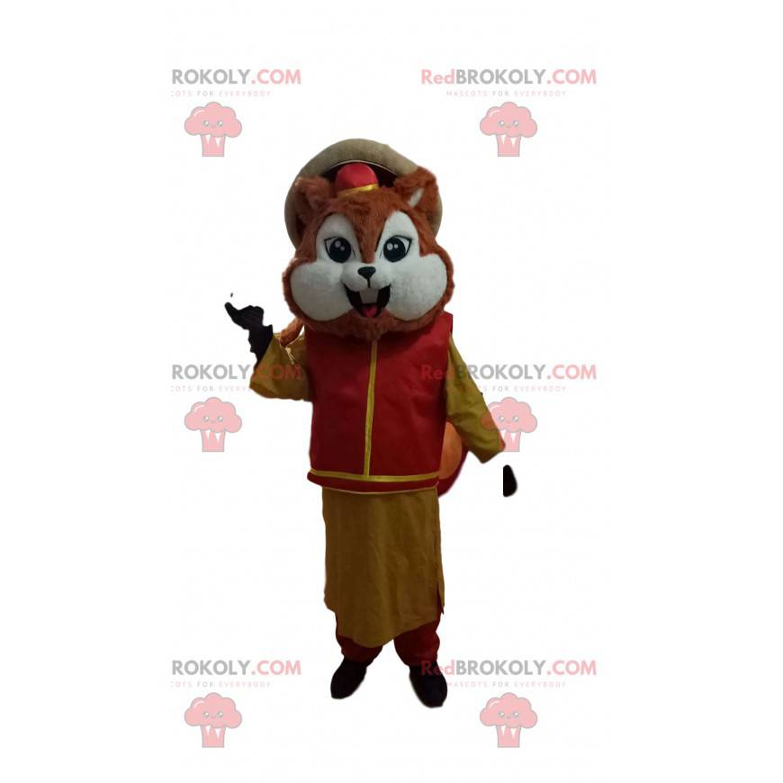 Little squirrel mascot with a traditional Asian outfit - Little squirrel mascot with a traditional Asian outfit -