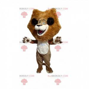 Super happy lion mascot with a big mane - Redbrokoly.com
