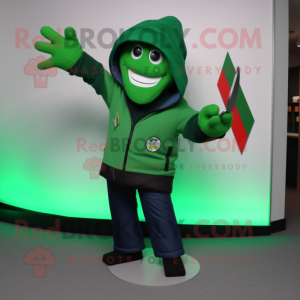 Grøn Knife Thrower maskot...