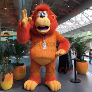 Oranje orang-oetan mascotte...