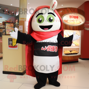 nan Sushi mascot costume character dressed with a Jeggings and Cummerbunds