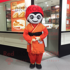 nan Sushi mascot costume character dressed with a Jeggings and Cummerbunds