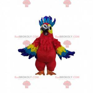 Mascotte de perroquet multicolore super joyeux - Redbrokoly.com