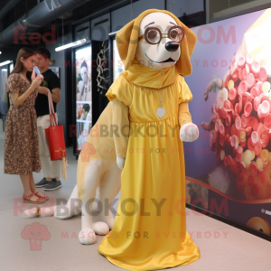 Gold Dog maskot kostym...