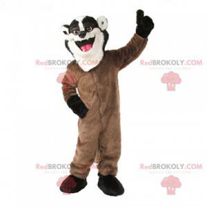 Mascotte bruin, wit en zwart wasbeer skunk - Redbrokoly.com