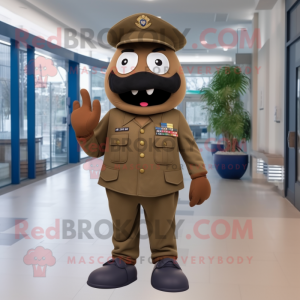 Brown Navy Soldier mascotte...