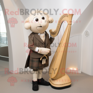 Beige Celtic Harp mascotte...