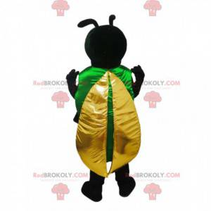 Mascote inseto preto com asas amarelas - Redbrokoly.com