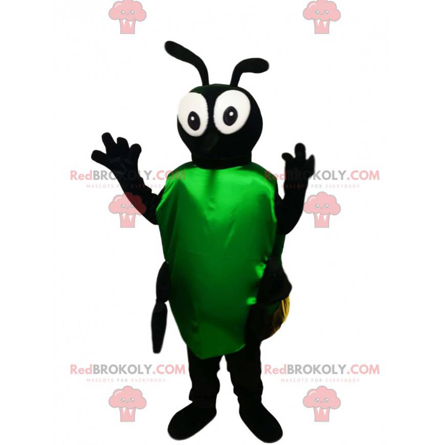 Mascote inseto preto com asas amarelas - Redbrokoly.com