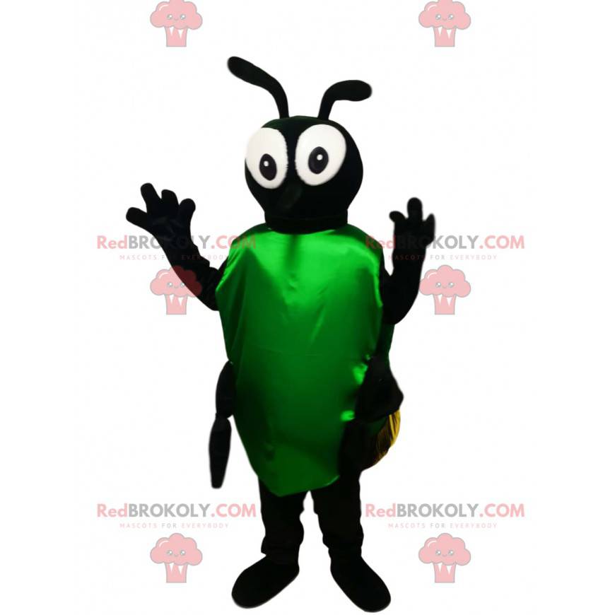 Zwart insect mascotte met gele vleugels - Redbrokoly.com