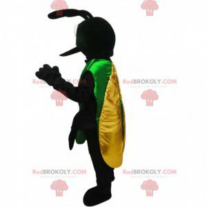 Mascota insecto negro con alas amarillas - Redbrokoly.com