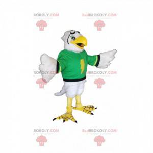 Mascotte dell'aquila reale con una maglia verde neon -