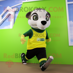 Lime Green Badger maskot...